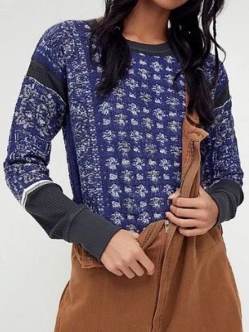 WE THE FREE by Free People Reversible Stevie Layering Thermal Sweater Top sz S